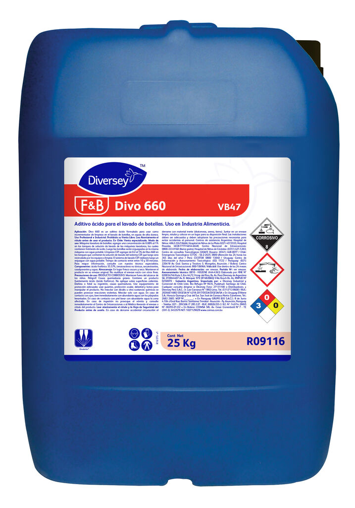 DIVO 660 25kg - ADITIVO ÁCIDO PARA EL LAVADO DE BOTELLAS